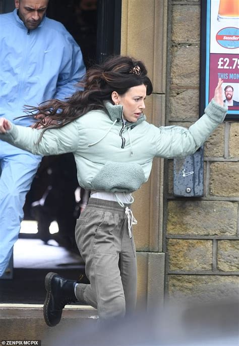 Michelle Keegan Is Chased Out Of A Pub As She Films Dramatic Scenes On The Set Of Brassic