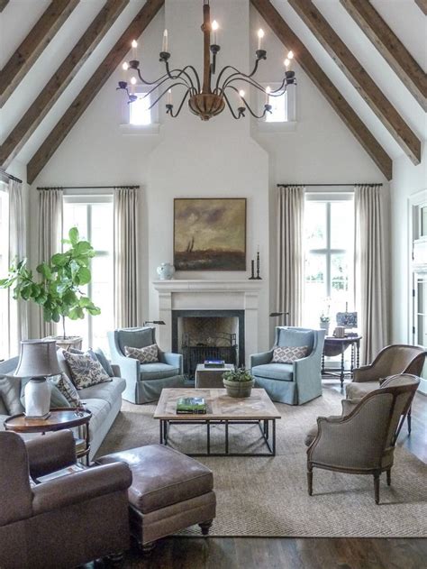 But, it isn't necessary for a vaulted ceiling to be so. A gorgeous vaulted ceiling makes this living room feel ...