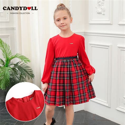 Candydoll New Fall Girls Long Sleeve Dress Cotton Supersoft College