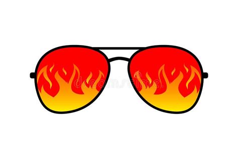 Sunglasses Fire Flames Lens Vector Template Design Stock Vector Illustration Of Lens Female