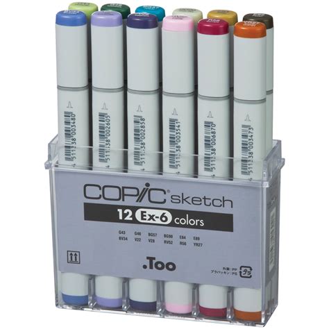 Copic Sketch Markers 12 Piece Set Ex 6