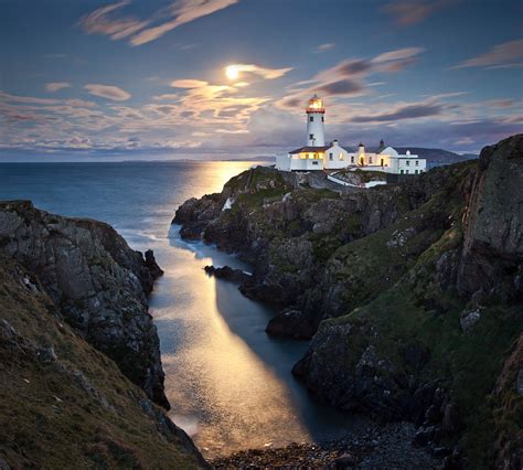 Fanad Head Lighthouse On The North Donegal Coast In Ireland