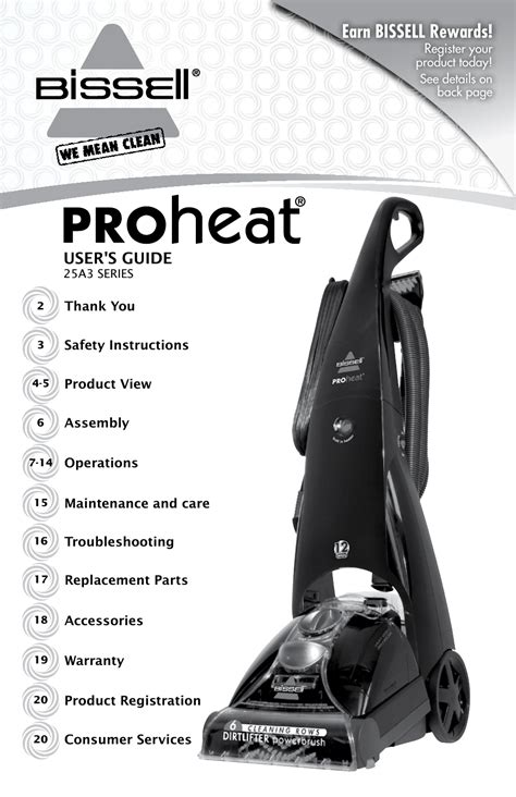 This video shows you what you should do if you have lost suction in the foot on the bissell® proheat 2x® revolution™ pet pro. Bissell PROHEAT 25A3 User Manual | 20 pages