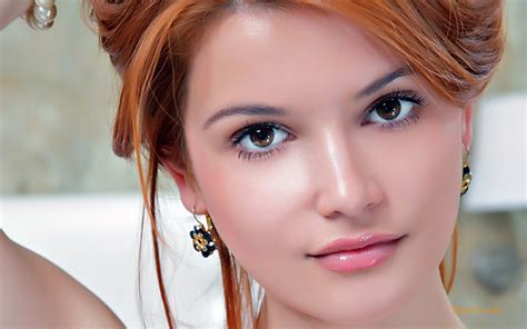 Free Download Hd Wallpaper Redhead Model Dina P Women Closeup Face Portrait Young Adult