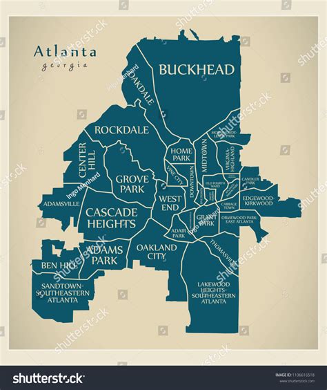 Atlanta Map Over 1619 Royalty Free Licensable Stock Vectors And Vector