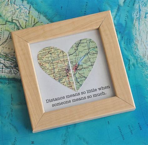 Long distance relationship gift ideas for boyfriend. Long Distance Relationship Couple Map Heart Framed with ...