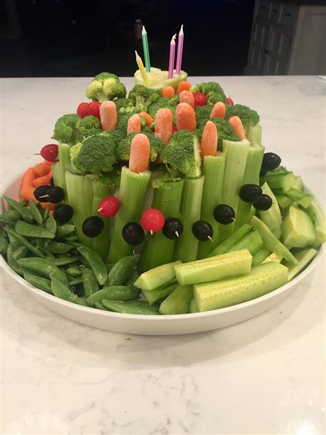 Raw Vegetable Birthday Cake Veggie Cakes Vegetable Cake Veggie Tray