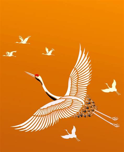 All Japanese Cranes Theme Pack Stencil Henny Donovan Motif Bird