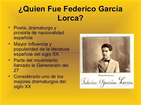 Resumen Biografia Federico Garcia Lorca Para Niños Actividad Del Niño