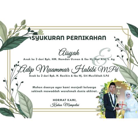 Jual Stiker Kartu Tasyakuran Pernikahan Khitan Dll Indonesia Shopee