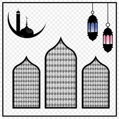 Kubah Masjid Dan Desain Pintu Dengan Lentera Mesjid Pintu Masjid