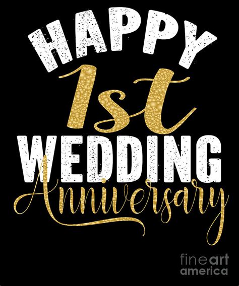 Happy 1st Wedding Anniversary Matching T For Couples Print Digital