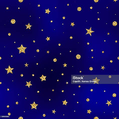Seamless Glitter Stars Vector Pattern Stock Illustration Download