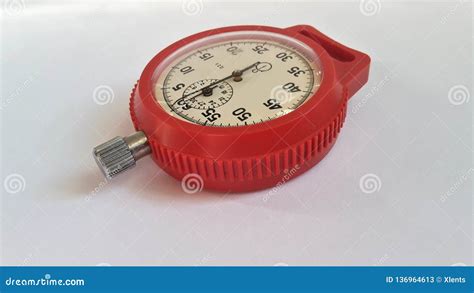 Vintage Mechanical Stopwatch Red Color Stock Image Image Of Color