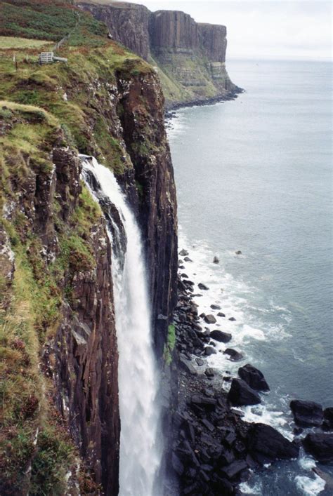 Cliffs With The Kilt Rock On North Sea Sutherland Scotland