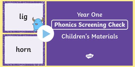 Year 1 Phonics Screening Check Childrens Materials Powerpoint