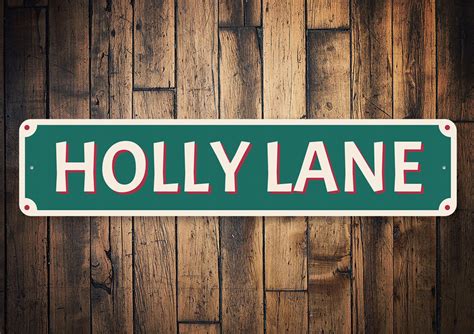 Holly Lane Sign Christmas Lane Sign Christmas Lovers Sign Etsy