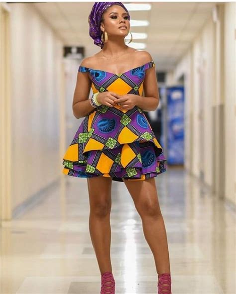African Print Mini Dress Off Shoulder Dress African Clothing Ankara Dress Ankara Party
