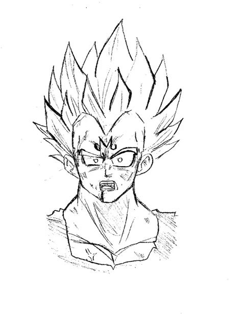 One way you can tell is how there's no lighting like there is with gohan's super saiyan 2 transformation. Majin Vegeta - Dessin de saga posté sur tvhland