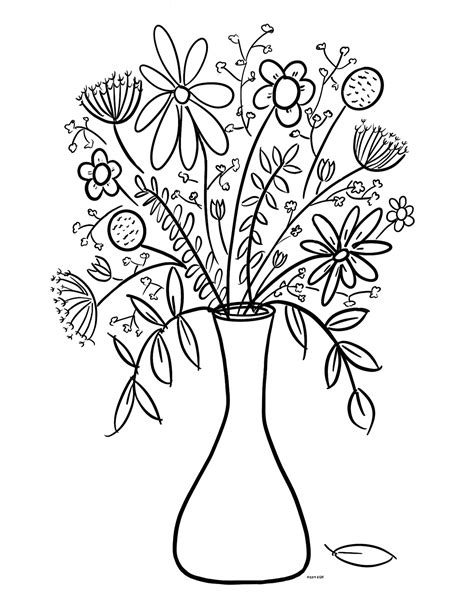 Coloring Pages Flower Bouquet 154 File Include Svg Png Eps Dxf