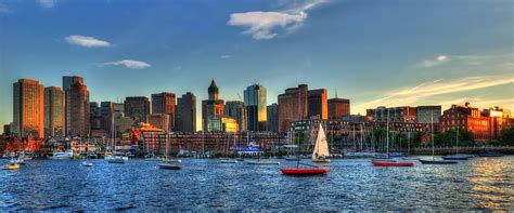 Boston Skyline Panoramic Boston Harbor Photograph By Joann Vitali