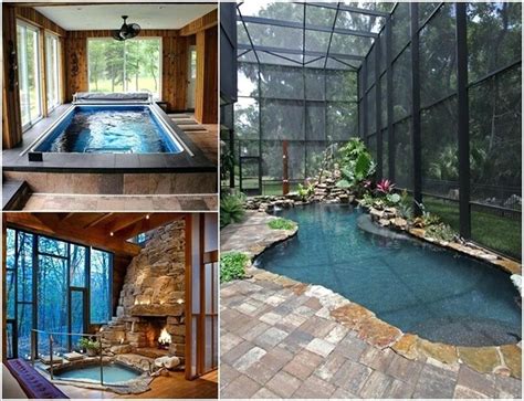 Often used as a guest house or a secondary structure on the property such as a man cave. small indoor pool swimming inside house - GooDSGN