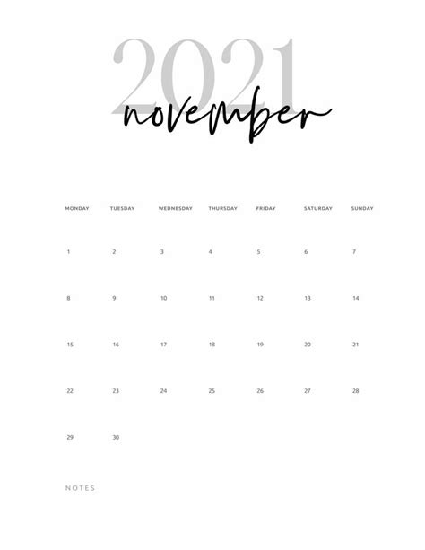 The Free Printable November 2021 Calendar You Need Calendar