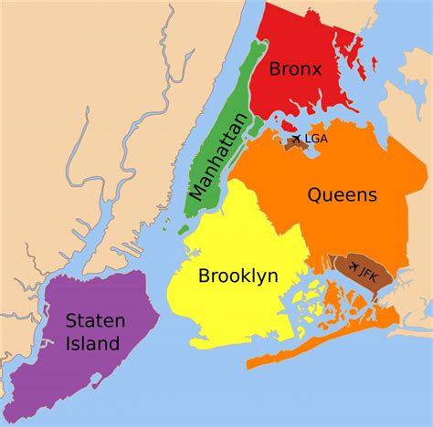 Carte De New York Arrondissements De La Ville Carte Des Cinq