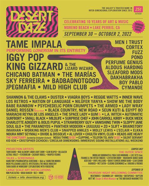 Tame Impala Iggy Pop And King Gizzard Will Headline Desert Daze 2022