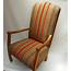1930s Fireside Chair Recovered In Vintage French BurlapMaud Chairs