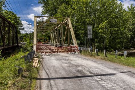 Historic Truss Bridge Being Restored In Pennsylvania Stock Image