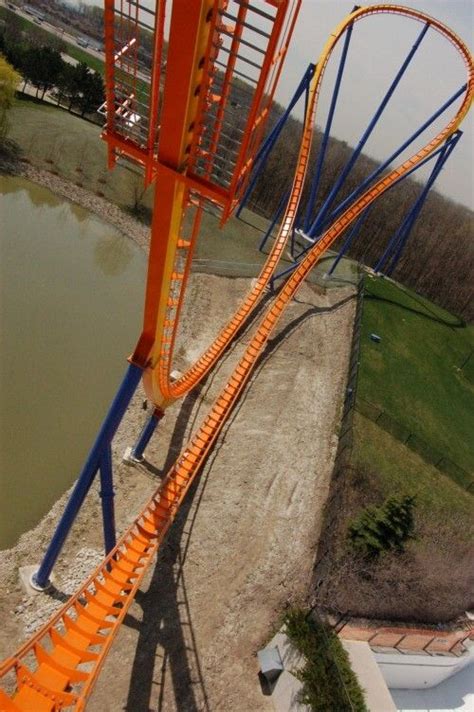 An Aerial View Of A Roller Coaster Ride