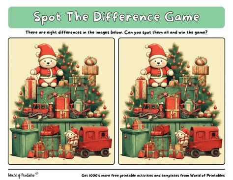 Christmas Spot The Difference Games World Of Printables