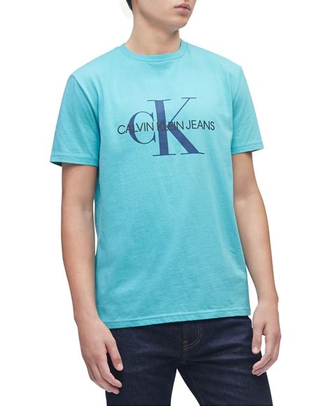 calvin-klein-denim-monogram-logo-graphic-t-shirt-in-blue-for-men-lyst