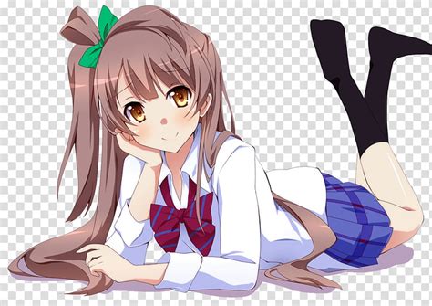 Anime Characters Sitting Down Png Female Anime Character Digital