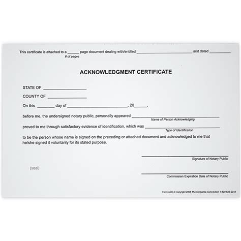 Notary Acknowledgement Template Best Template Ideas