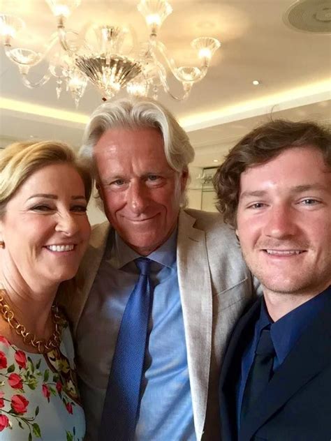 Bjorn Borg With Chris Evert And Her Son Nicky Mill Wimbledon 2015