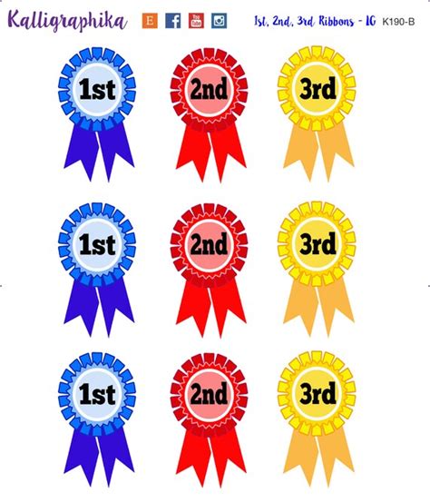 1st 2nd And 3rd Place Ribbon Stickers Etsy