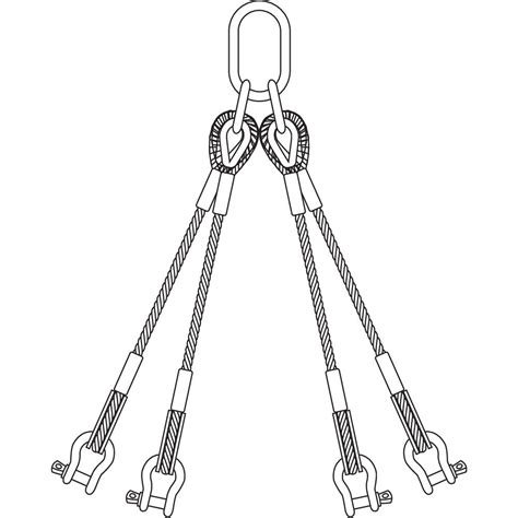 Wire Rope Sling Four Leg Quic Sling With Shackles Certex Uk