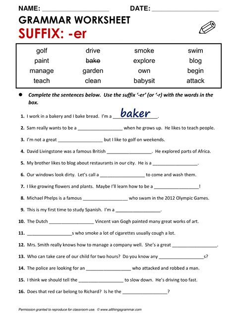 Suffixes Worksheets With Answers Thekidsworksheet