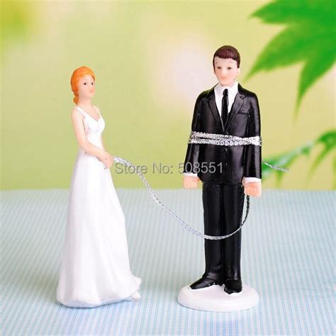 New Arrival Groom Tied By Bride Resin Cake Topper Wedding Cake Topper