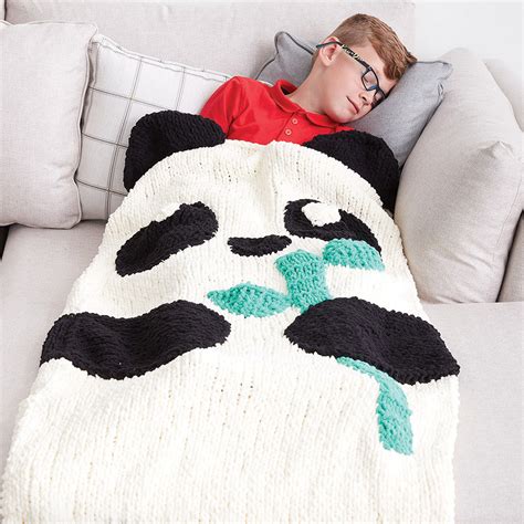 Bernat Knit Panda Bear Snuggle Sack Yarnspirations