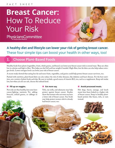 Breast Cancer How To Reduce Your Risk Fact Sheet From Pcrm