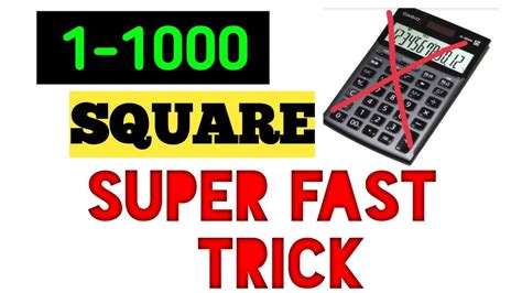 1 1000 Square Tricks Vedic Maths Best Square Trick Youtube