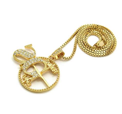 Iced Out Kodak Black Sg Sniper Gang Pendant And 24 And 30 Box Chains Nec