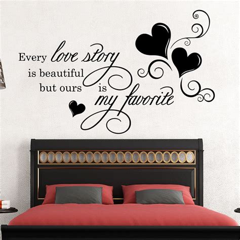 Love Quote Wall Decal Every Love Story Is Beautiful Sticker Bedroom