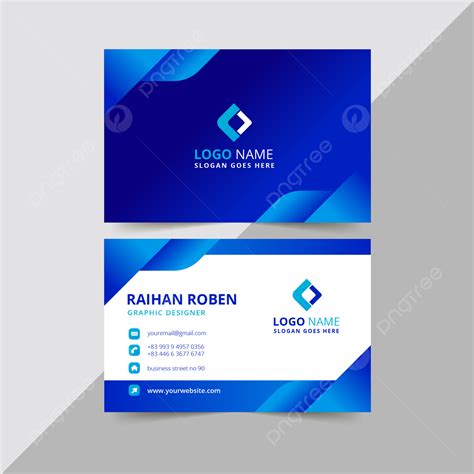 Blue Abstract Business Card Template Download On Pngtree
