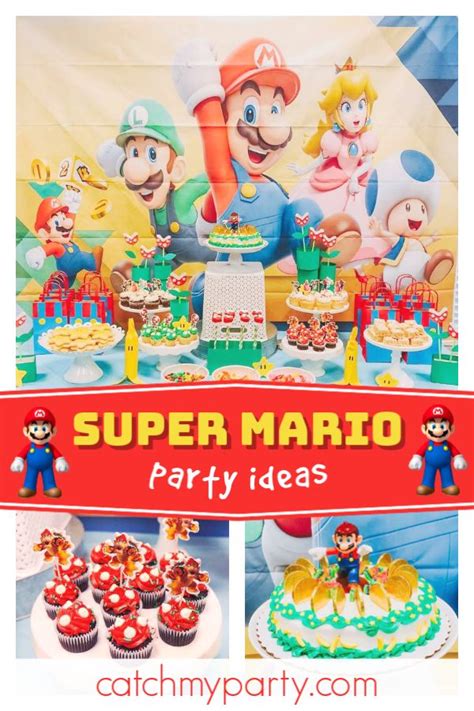 Super Mario Birthday Party With Cupcakes And Cake