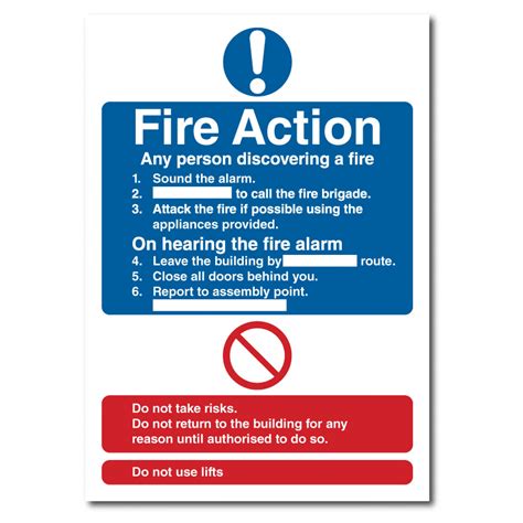 Fire Safety Equipment Signs Fire Action Notice Sign