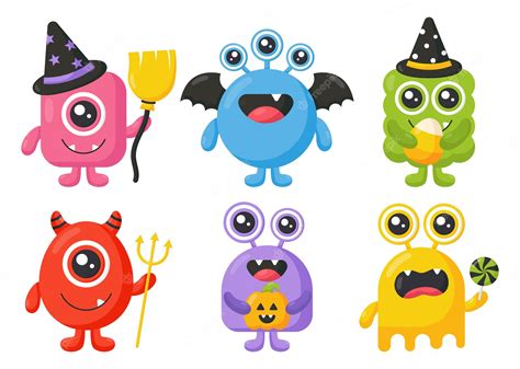 Cute Monsters Vector Clipart Graphic By Yulnniya · Creative Fabrica